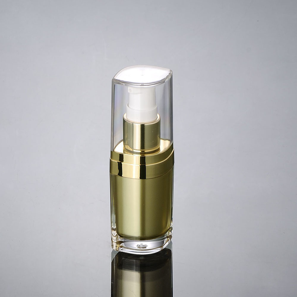 Essence Serum Toner - Garrafa acrílica dourada de 15ml, soro/loção/emulsão/base/tônico